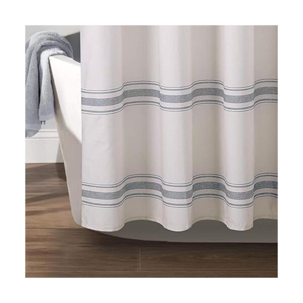 Lush Decor Cortina de ducha a rayas azules de 72 x 72_4