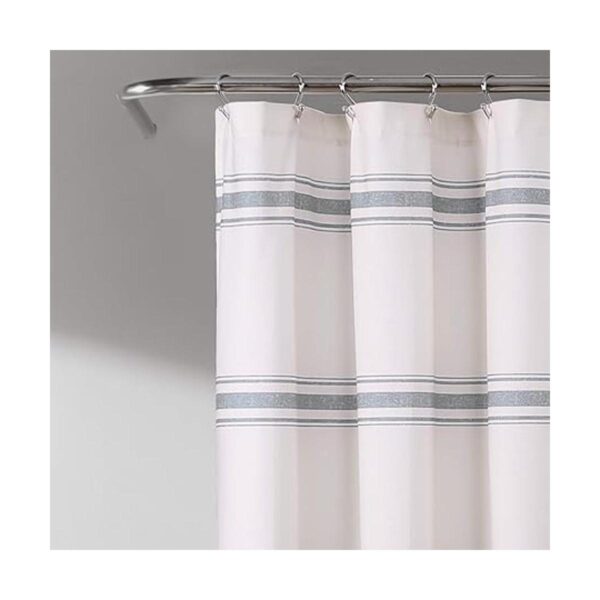 Lush Decor Cortina de ducha a rayas azules de 72 x 72_3