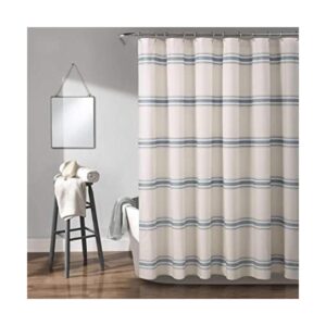 Lush Decor Cortina de ducha a rayas azules de 72 x 72_1