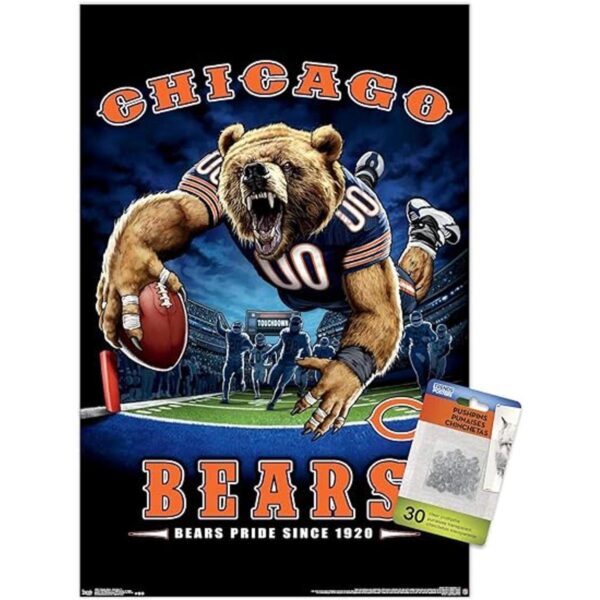 Póster de la NFL Chicago Bears End Zone 17 con pasadores_1