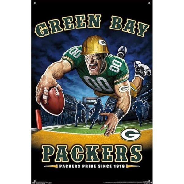 NFL Green Bay Packers End Zone 17 Wall Poster with Push_3