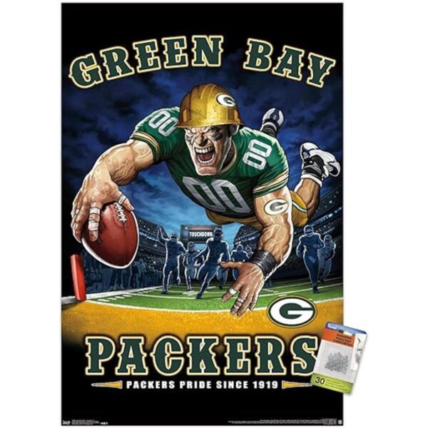NFL Green Bay Packers End Zone 17 Wall Poster with Push_1