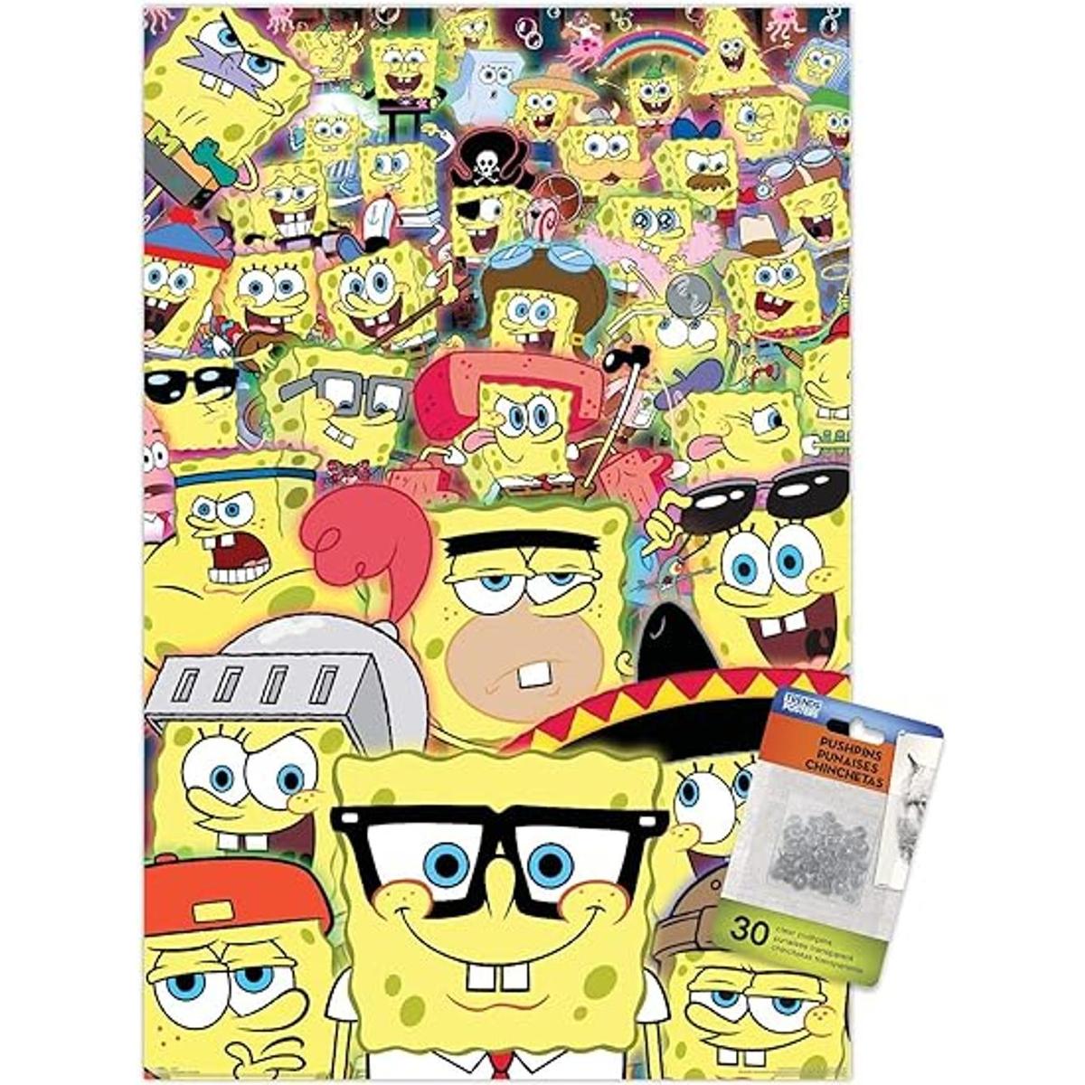 Nickelodeon Bob Esponja Póster de pared con pasadores