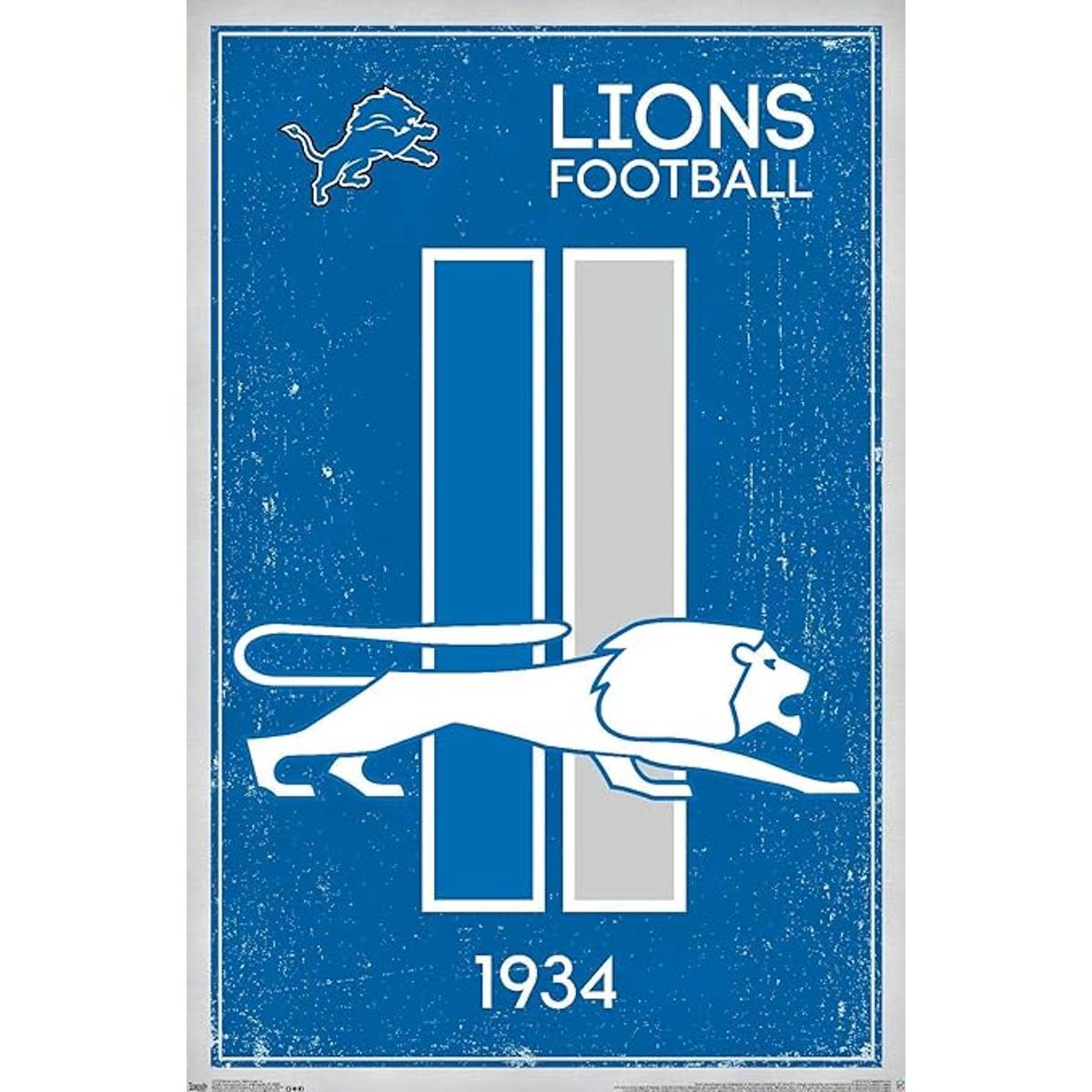 Trends International NFL Detroit LionsRetro Logo 14 Póster