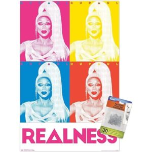 RuPaul Realness Wall Poster with Push Pins_1