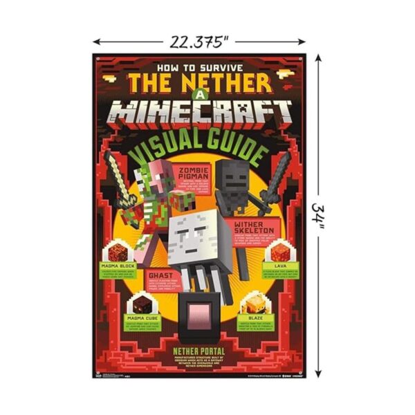 Minecraft Póster de pared de The Nether con pasadores de_3