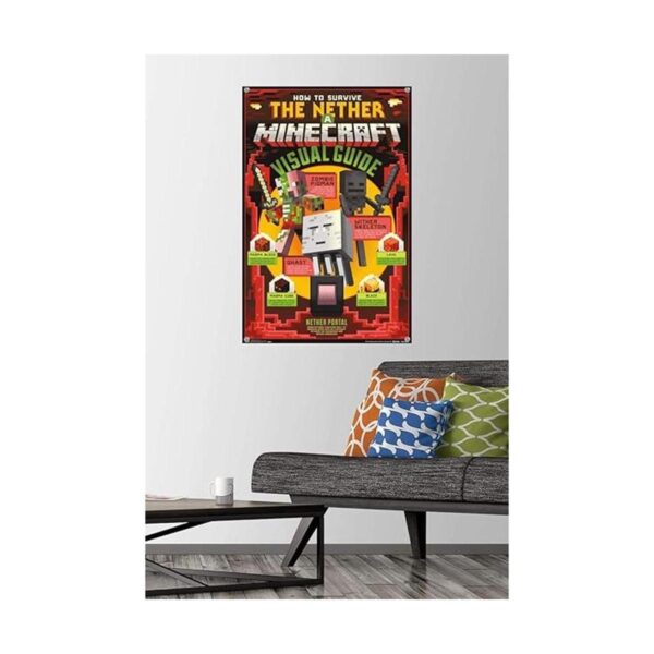Minecraft Póster de pared de The Nether con pasadores de_2