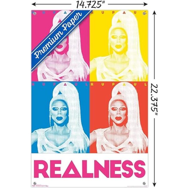 RuPaul Realness Wall Poster with Push Pins_3