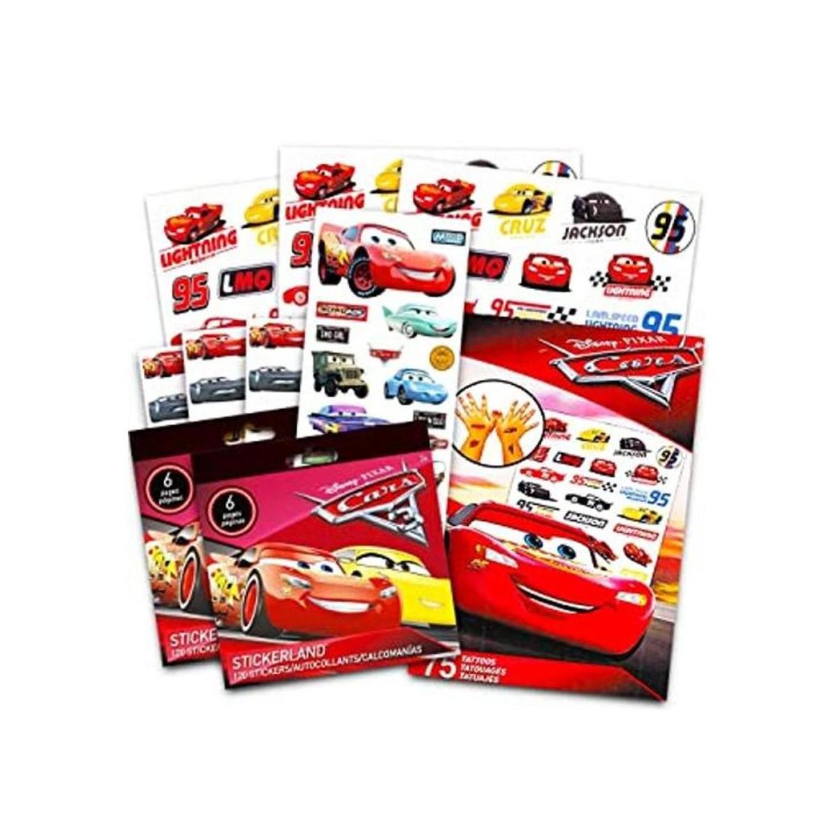 Disney Pixar Cars Paquete de calcomanías y tatuajes