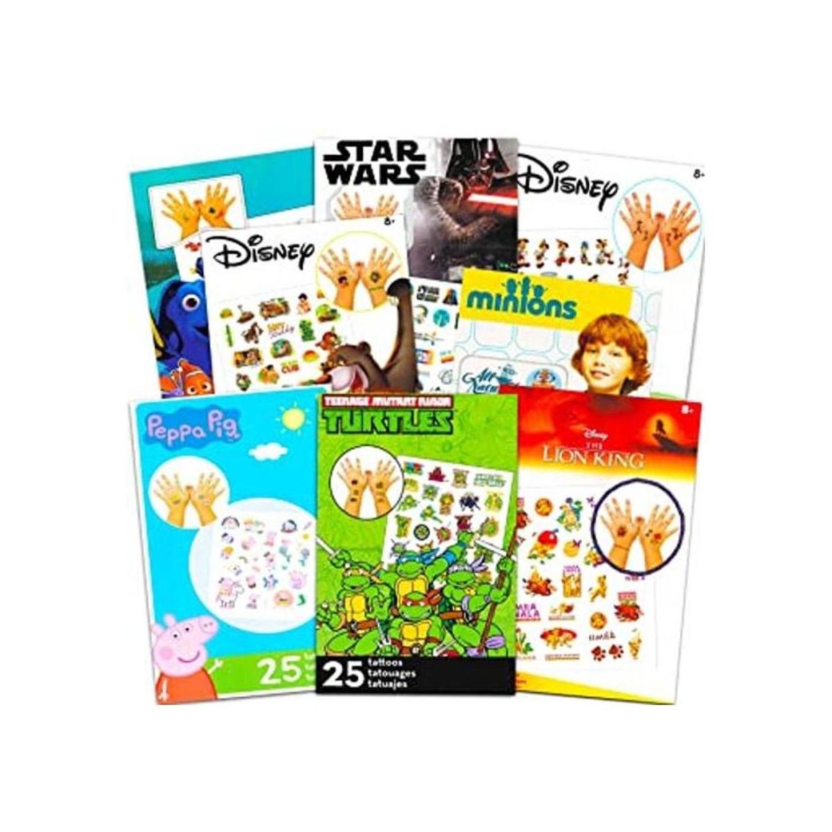 Surtido de tatuajes temporales para niños El paquete