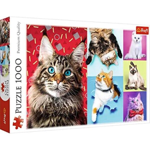 Trefl Rompecabezas rojo de 1000 piezas Happy Cats_1