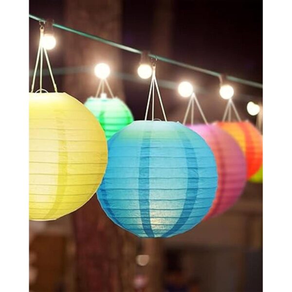 48 faroles decorativos redondos de papel surtidos tamaño_5