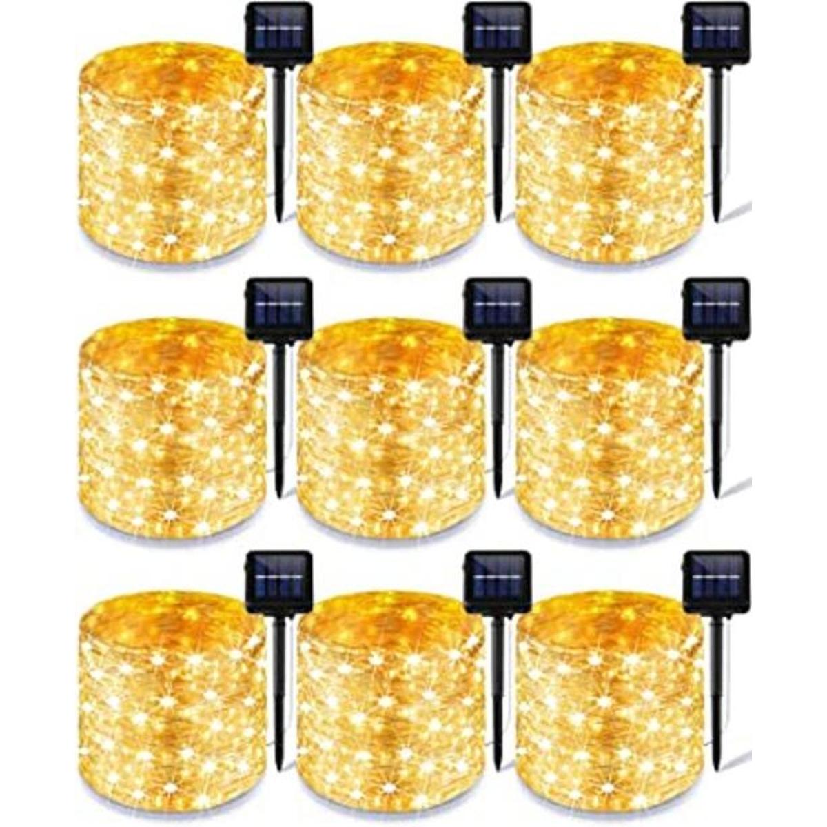 Luces solares de hadas para exteriores paquete de 9 100