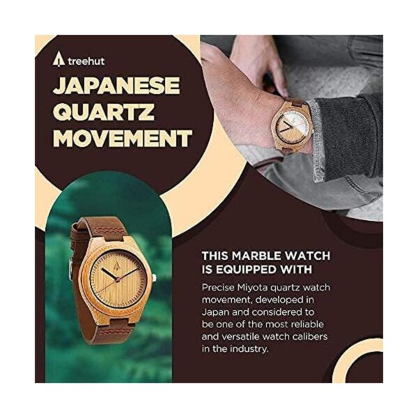 Treehut Reloj de pulsera para hombre con correa de cuero_2