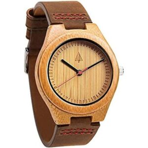Treehut Reloj de pulsera para hombre con correa de cuero_1