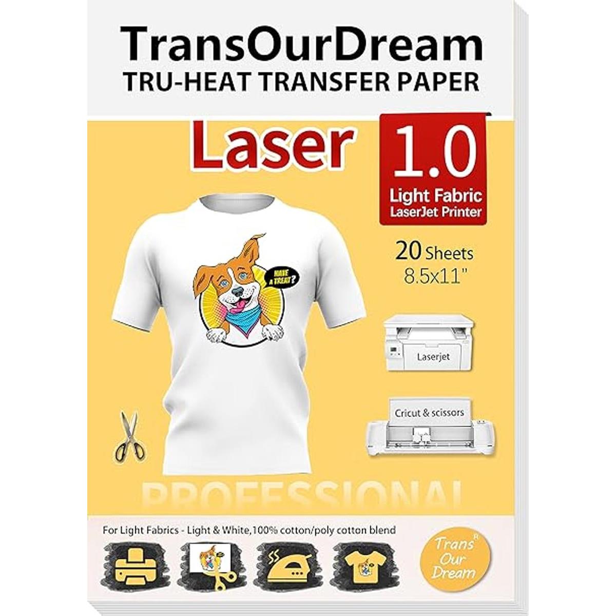 TransOurDream Papel termotransferible para planchar para
