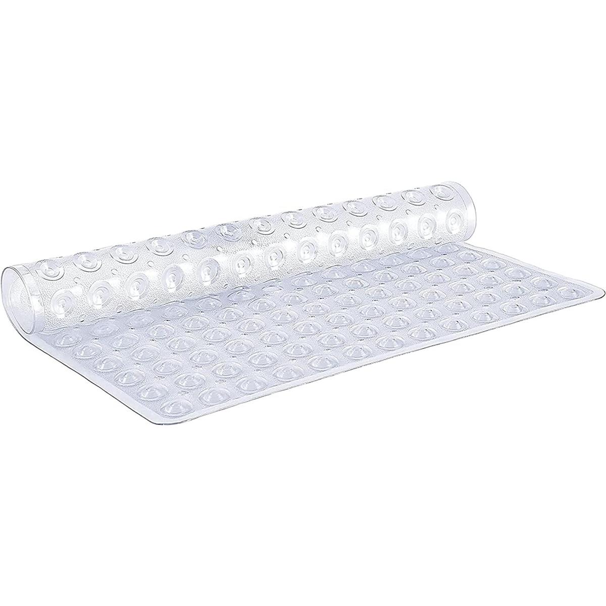 TranquilBeauty Tapete de ducha cuadrado transparente de