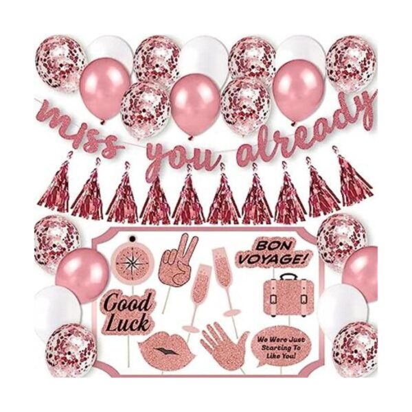 Kit de decoración de fiesta de Going Away Pancarta Miss_1