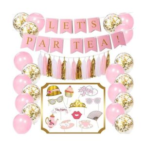 Kit de decoración para fiesta de té Cartel Lets Par_1