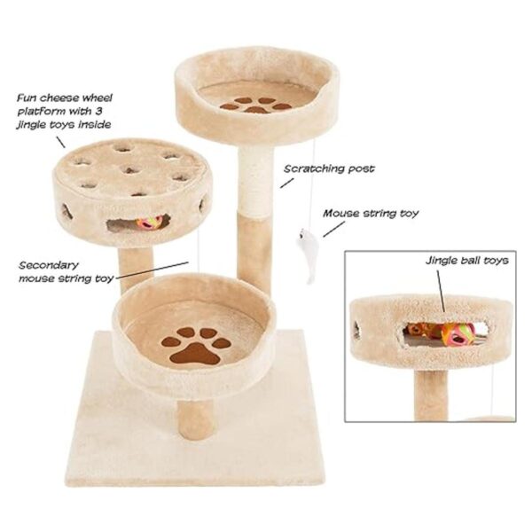 3Tier Cat Tower Collection 2 Carpeted Napping Perches_3