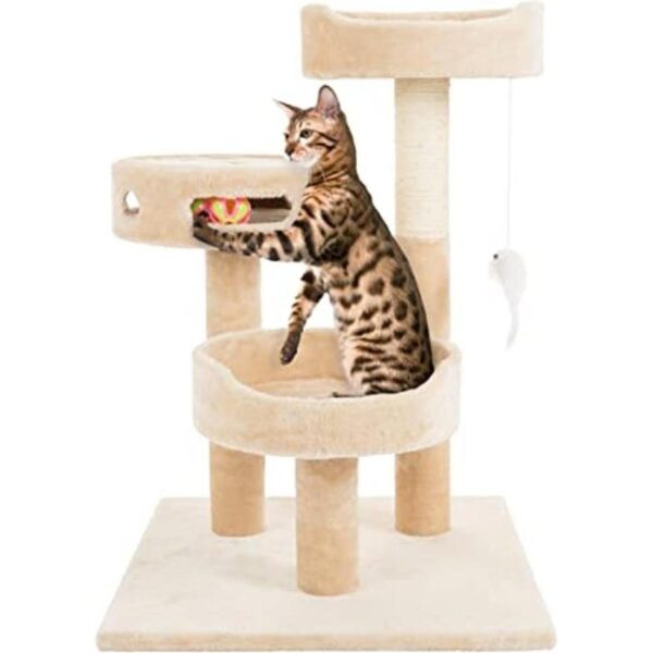 3Tier Cat Tower Collection 2 Carpeted Napping Perches_1