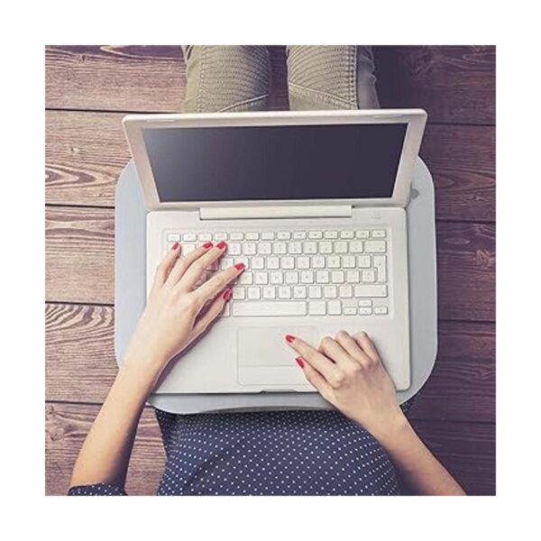 Laptop Buddy Escritorio de cojín gris con bolígrafo y_5