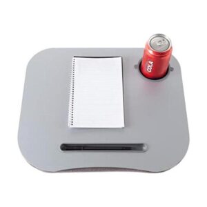 Laptop Buddy Escritorio de cojín gris con bolígrafo y_1