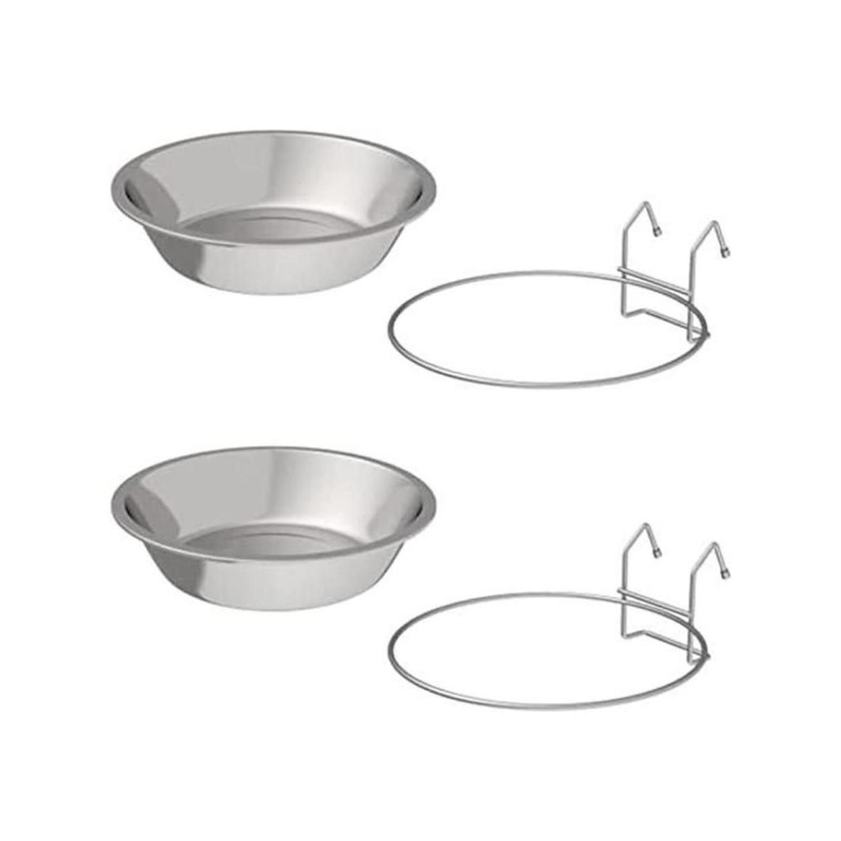 PETMAKER Juego de 2 cuencos colgantes de acero inoxidable