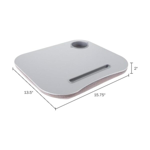 Laptop Buddy Escritorio de cojín gris con bolígrafo y_2