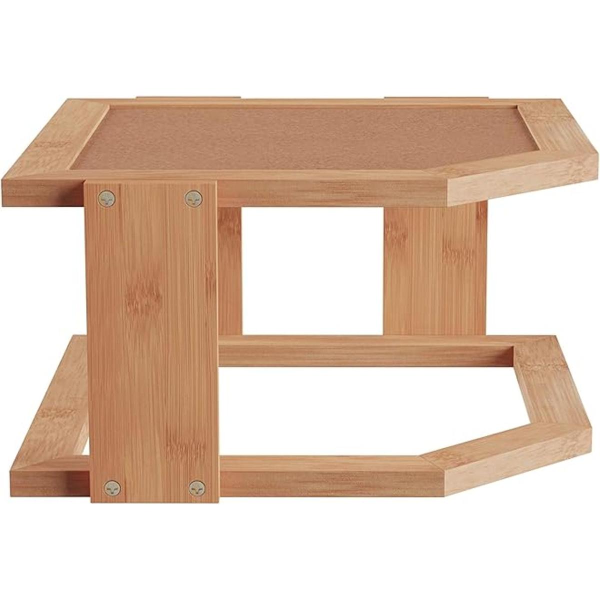 Lavish Home Estante esquinero de bambú de 2 niveles para