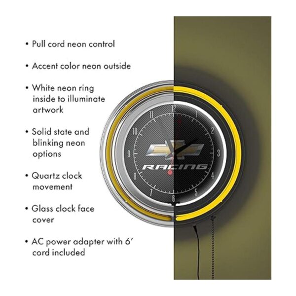 Trademark Gameroom Chevrolet Reloj de neón con doble_4