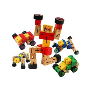 TOWO Robot de vehículo transformador de madera_1
