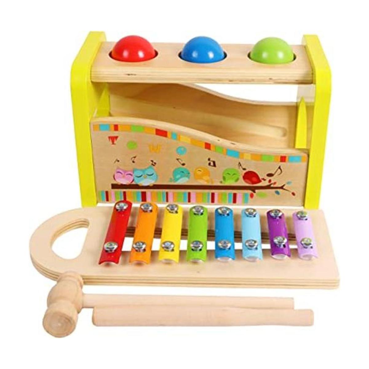 TOWO Juego de bolas de martillo y xilófono de madera