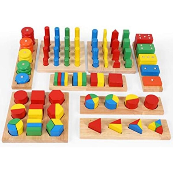 TOWO Juego de rompecabezas 8 en 1 con formas geométricas_1