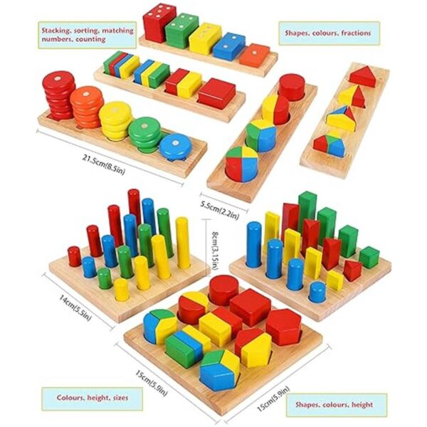 TOWO Juego de rompecabezas 8 en 1 con formas geométricas_2