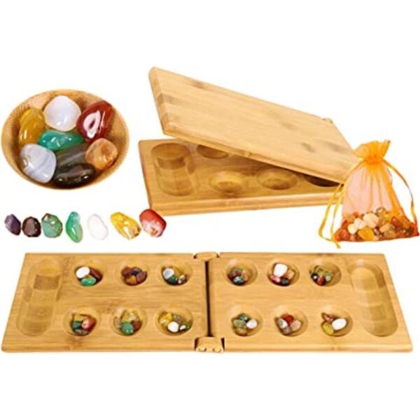 TOWO Mancala Juego de mesa Kalaha con tablero de madera_1