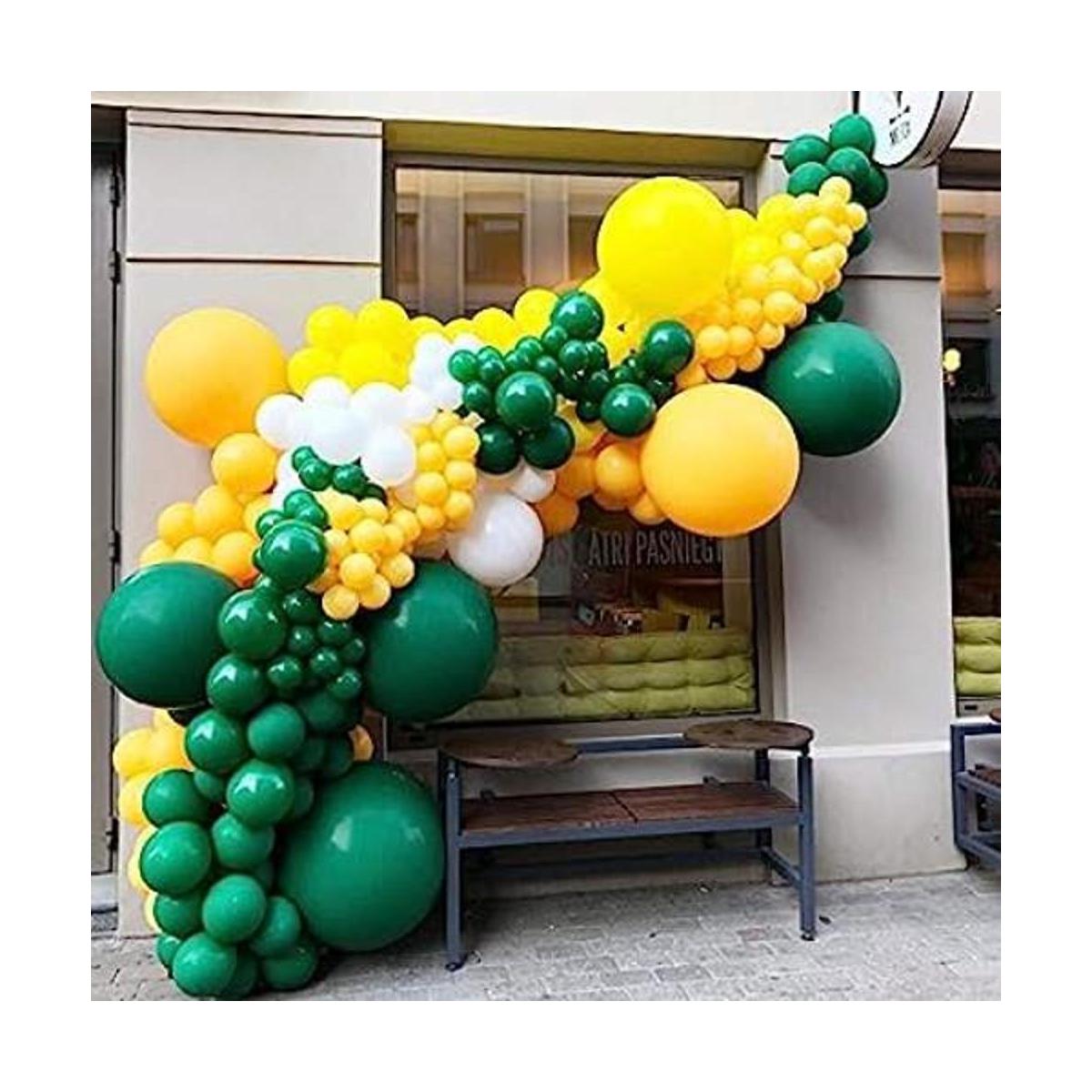 Kit de arco de guirnalda de globos verdes y amarillos