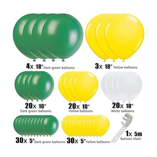 Kit de arco de guirnalda de globos verdes y amarillos