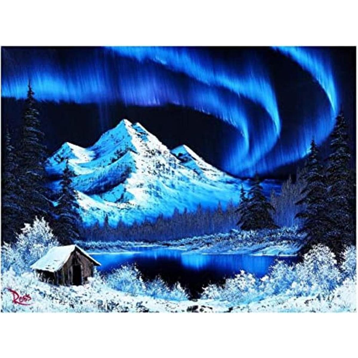Bob Ross Northern Lights Puzzle para adultos y niños