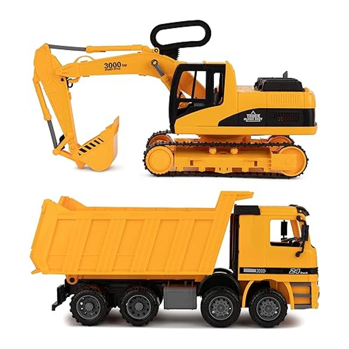 Juguete para excavadora y camión volquete para niños