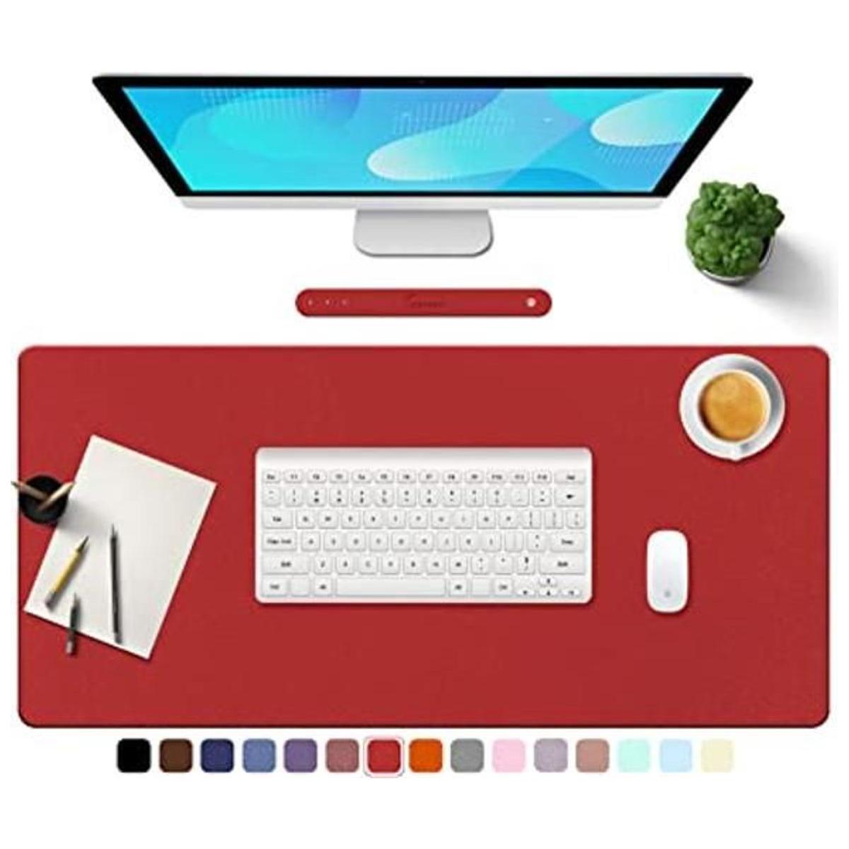 TOWWI Tapete para escritorio de piel sintética con base