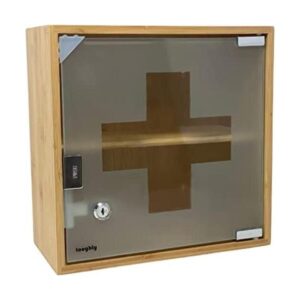 Toughty Gabinete médico con cerradura de bambú para