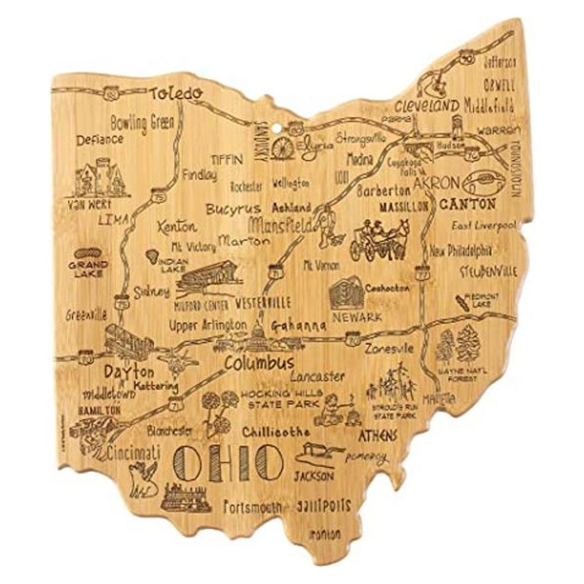Totally Bamboo Destination Ohio State Tabla de servir y