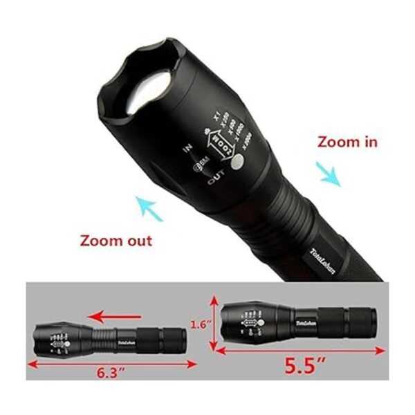 TC1200 Linterna táctica LED de grado militar de 2000