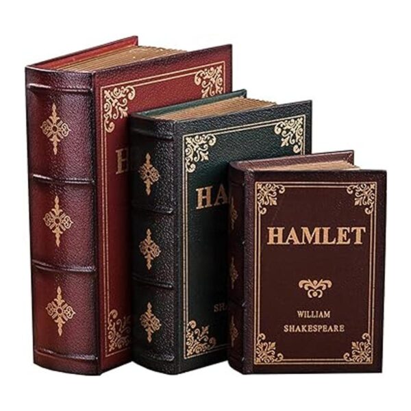 Tosnail Paquete de 3 cajas de libros decorativas de madera_2