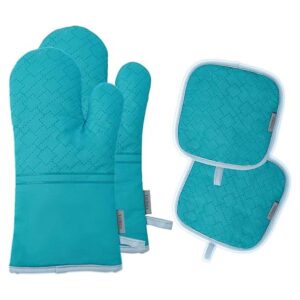 Juego de 4 guantes de horno y soportes para ollas guantes_1