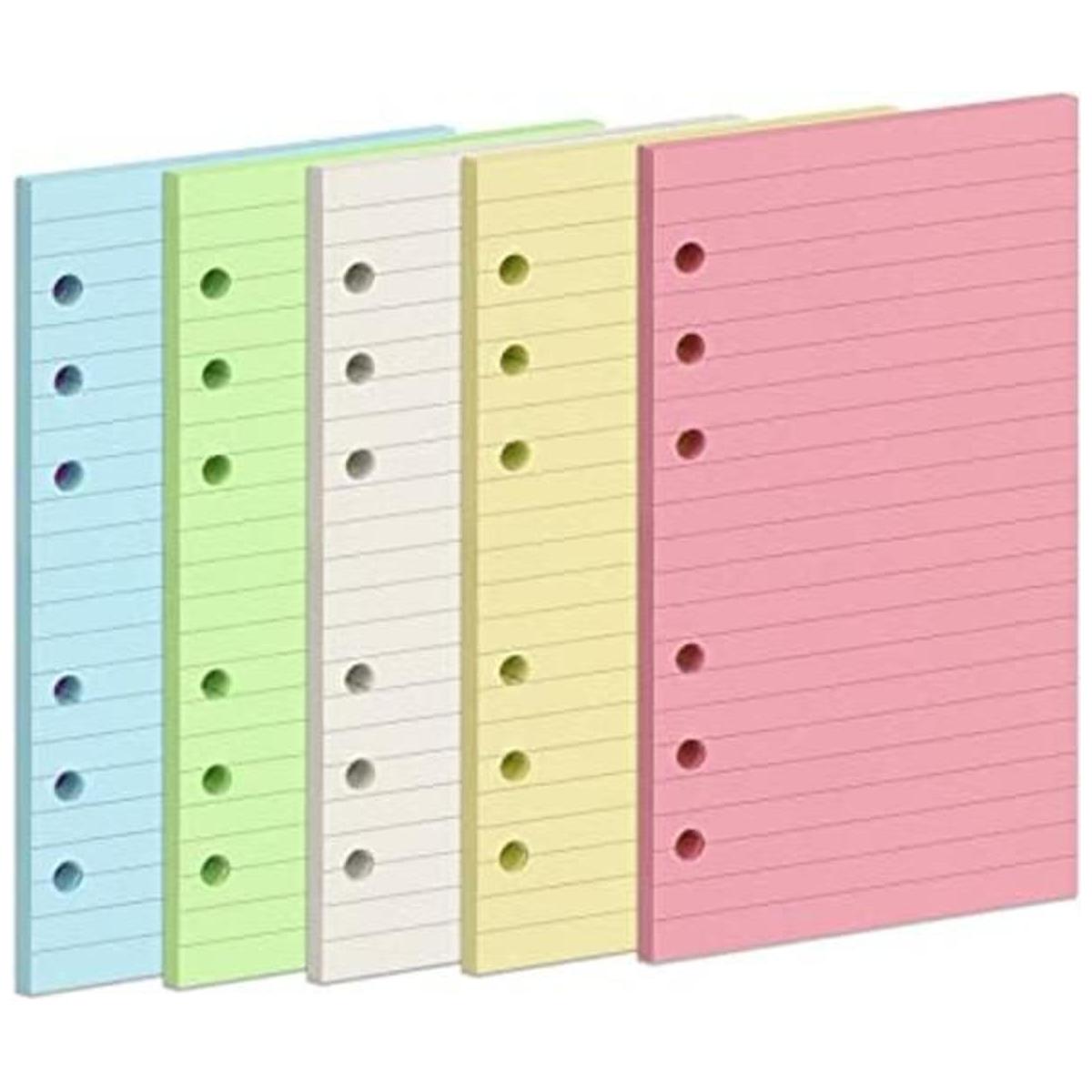 Papel de repuesto colorido A6 5 colores Toplive papel