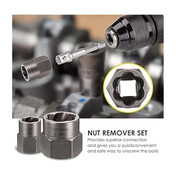 Topec 29Pcs Bolt Extractor Set and Drill Bit Kit