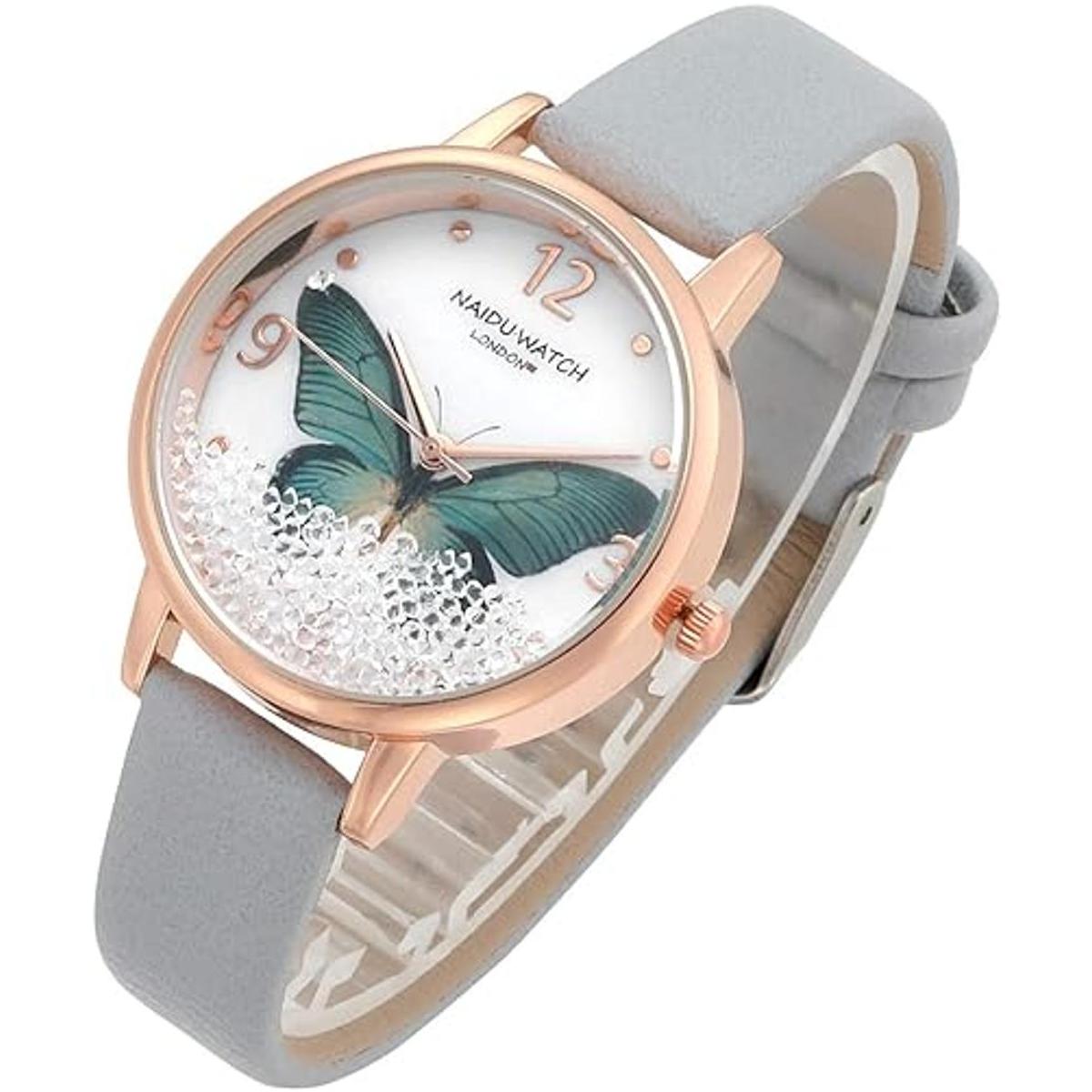 Top Plaza Reloj de pulsera de cuero para mujer elegante