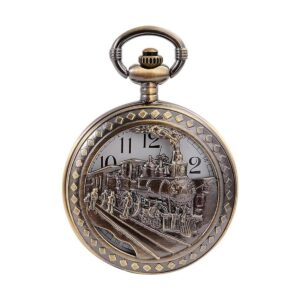 Reloj de bolsillo de regalo de cuarzo con cadena de tren_1